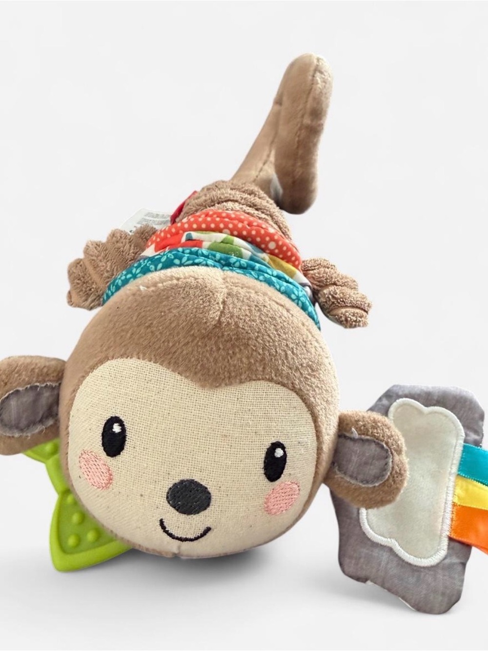 Infantino Plush Monkey Activity Toy in Brown with Colorful Accents